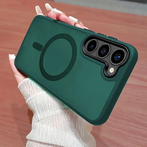 Étui de chargement sans fil magnétique MagSafe (Green G Samsung S24 Ultra) pour Samsung