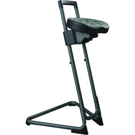 Assis-debout ESD STIER avec châssis en acier, hauteur d'assise 600-850 mm, assise en PU (1/4)