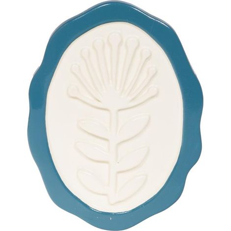 Amadeus - Décoration murale fleurie bleue H17,6 cm  en résine
