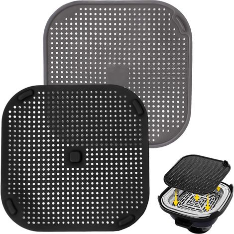 Paraspruzzi per friggitrice ad aria, tappetino con linguette di bloccaggio sicure e leva di sollevamento facile, paraspruzzi riutilizzabile e resistente al calore, compatibile con Ninja Crispi FN101 -