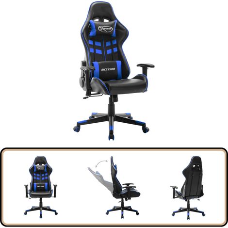 Chaise de jeu Noir et bleu Cuir artificiel - Chaise Gaming - Chaise Gamer - Fauteuil Gaming - Chaise Ergonomique - Chaise Ordinateur (1/5)