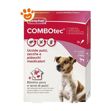 Beaphar Dog Combotec Taglia Piccola 2 - 10 Kg - Confezione 3 Pipette - Antiparassitari CANE