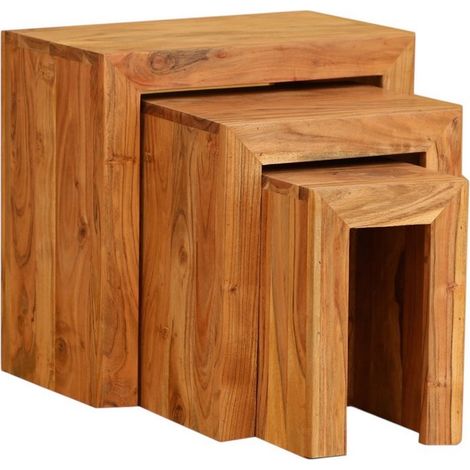 45cm Nest of Tables (Set of 3) - Wood - L45 X W35 X H45 cm
