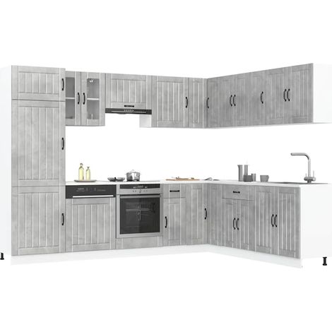 Teenpull – 14-tlg. Küchenschrank-Set Lucca Betongrau Holzwerkstoff (1/5)