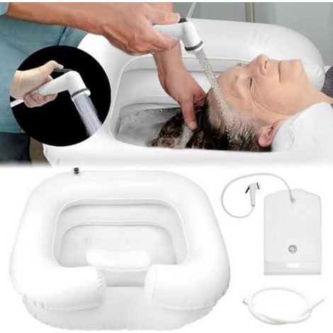 Lavabo shampoing pour personnes alitées avec douchette (1/5)
