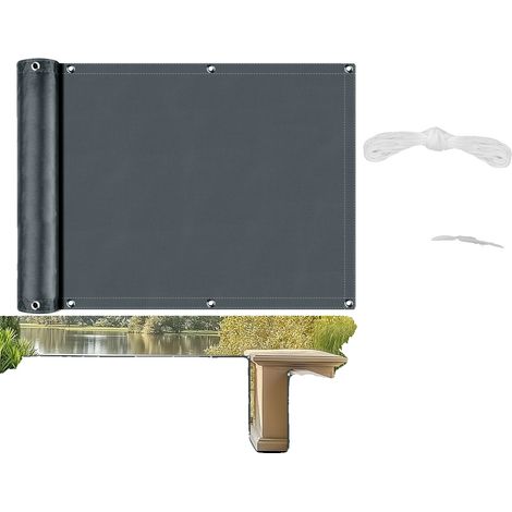 Écran de confidentialité, matériau Oxford durable, résistant aux UV, Gris foncé-b, 0.9x6M (1/2)