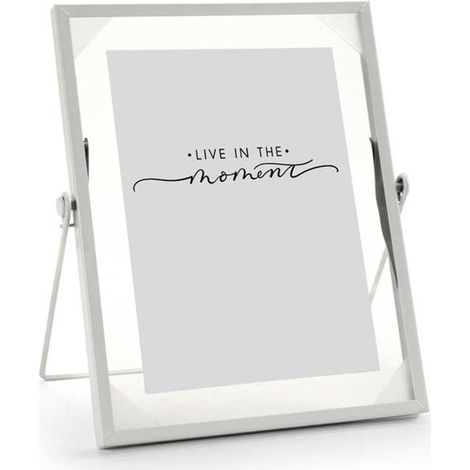 PORTAFOTO VERTICALE DA TAVOLO IN METALLO 20X25 CM IN COLORE BIANCO (1/2)