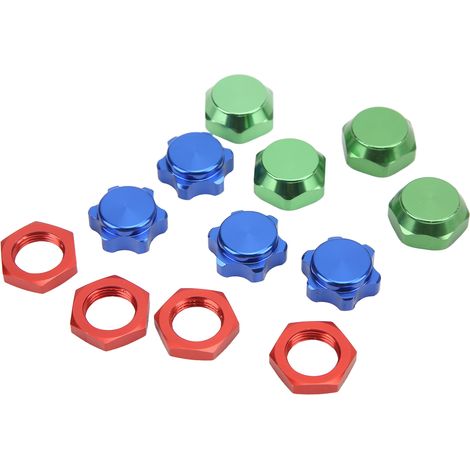 Écrou de moyeu hexagonal 17mm en alliage d'aluminium avec capuchon pour voitures RC 1/8, pièces de rechange et mise à niveau. (1/5)