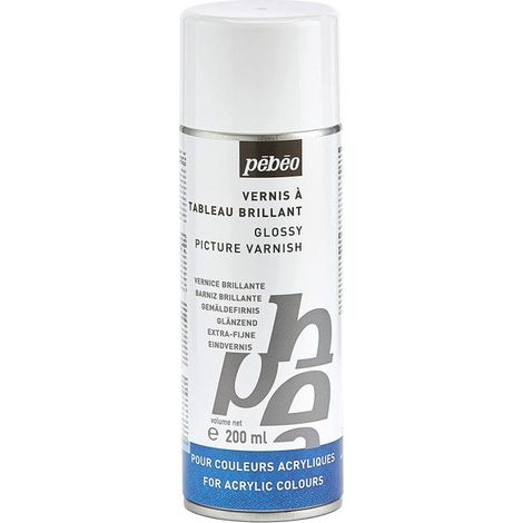 Vernis à tableau - Brillant - Peinture acrylique - Spray de 200ml - Pébéo