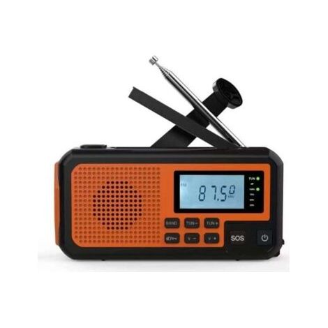 QORVA-Radio solaire d'urgence multifonctionnelle à manivelle pour l'extérieur, lampe de lecture, lampe de poche, batterie externe, prévention des catastrophes XXW (1/4)