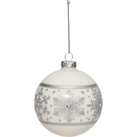 Vetro bdn 90mm bianco flocon ar - Feeric lights & christmas