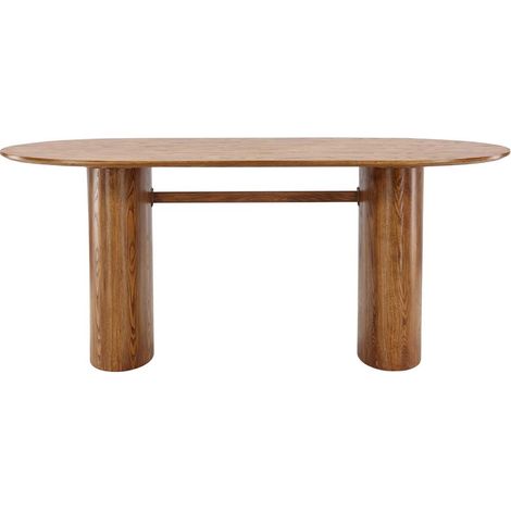 Ebuy24 – Table de salle à manger ovale en MDF – Design moderne – Couleur bois naturel – Structure robuste – 6 places – 180x90cm (1/5)