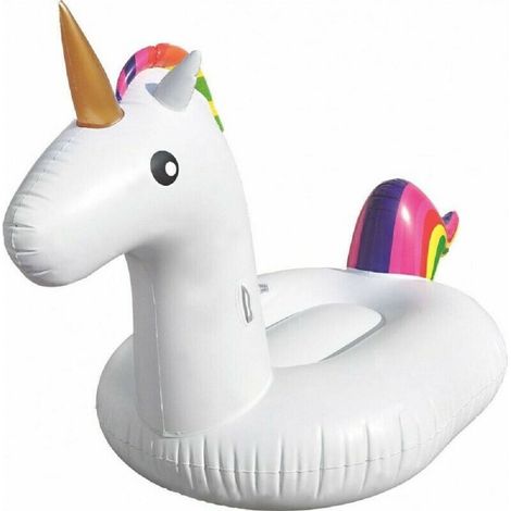 TRADE SHOP - Unicorno Gigante Gonfiabile Galleggiante Isola Mare Piscina 2.8 X 1.2 X 1.3 Mt -
