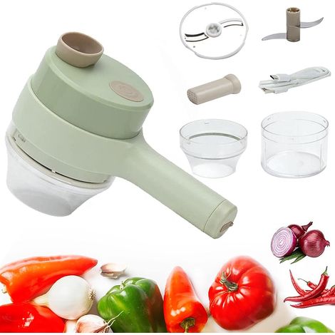 Coupe-légumes électrique, dés multifonctions coupe-légumes alimentaires, coupe-légumes oignon sans fil (1/5)
