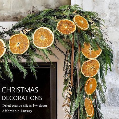 Guirlande De Décoration De Noël - Tranches De Citron Séchées Rouleaux De Cannelle Ornaments En Coton - Matériel De Décoration Festive - Lot De 12 Pièces (1/5)