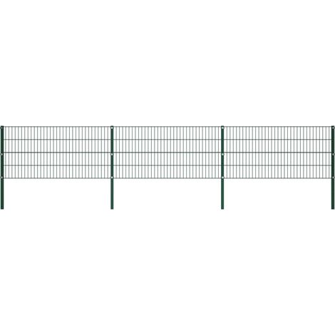 FIMEI Panneau de clôture avec poteaux Fer 5,1 x 0,8 m Vert (1/5)
