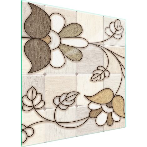 PLAQUE DE PROTECTION EN VERRE POUR POÊLE 50x52 MOSAÏQUE (1/5)