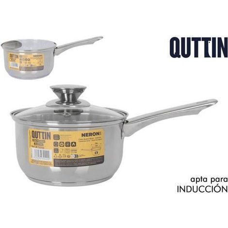 16 cms cazo  acero inoxidable con tapa cristal apto para induccion 2 litros new neron quttin