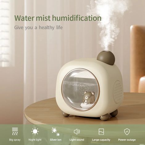 Mini humidificateur portable, capacité de 1500 ml, idéal pour les chambres et les crèches, facile à transporter. (1/5)