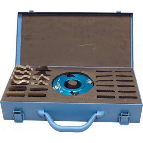 Leman – Porte-outils de toupie D120 AL50 HT50 – Coffret 6 jeux de fers pour bois dur – Montage avec fers de hauteur 40
