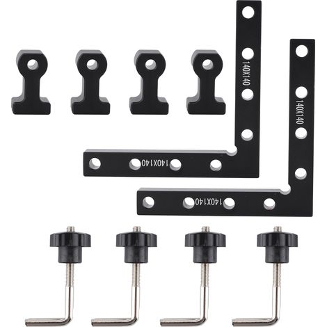 Équerre de serrage en L 140mm aluminium pour menuiserie DIY, positionneur d'angle droit, outil de fixation robuste. (1/5)