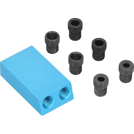 Kit 7 pièces Gabarit de perçage angled 15° en alliage d'aluminium pour charpente, guide de perçage pour menuiserie (1/5)