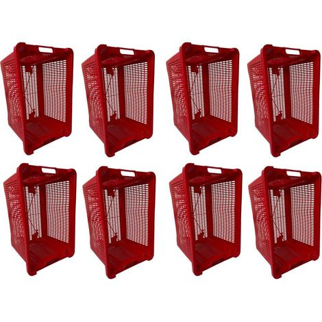 Cassa Cassetta agricola ortofrutta Salvaspazio 52x29x42H cm ROSSA FONDO FORATO 8 PEZZI (1/4)