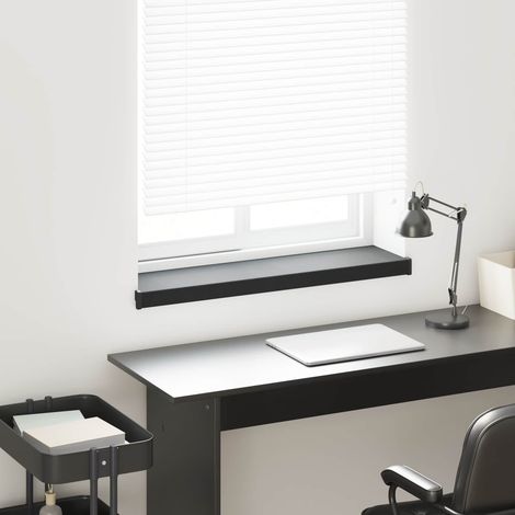 vidaXL Appui de fenêtre Noir avec grain de bois 60 x 20 x 4,5 cm PVC