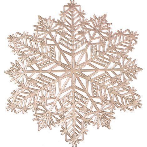 Sous-verre décoratif flocon de neige en PVC, tapis isolant pour table, restaurant et café (1/2)