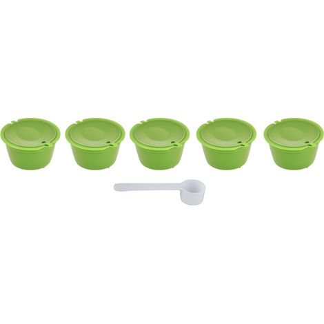 5-teiliges wiederverwendbares 50-ml-Kaffeefilterset mit Löffel für Dolce Gusto Maschinen – Wiesengrün (1/5)