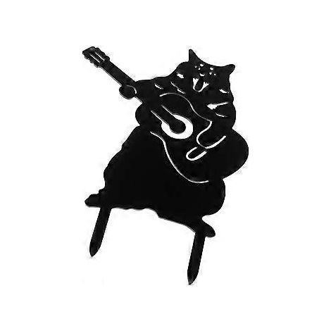 Piquet de jardin silhouette de chat noir, décoration animale pour jardin ou pelouse, panneau décoratif pour Halloween, fêtes d'extérieur, chat noir (1/5)