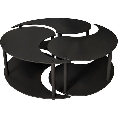 Couchtisch-Set aus Holz "Yin" 70 x 70 x 38 cm - Schwarz