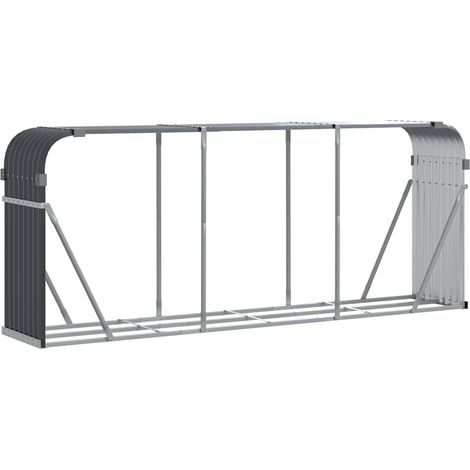 Log Holder Anthracite 234x45x100 cm Galvanised Steel vidaXL