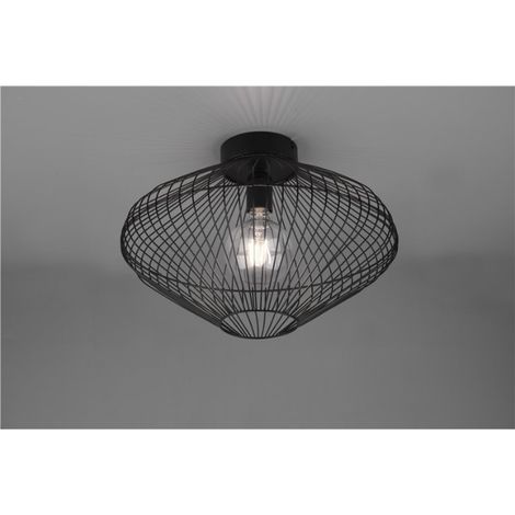 COBAIN PLAFONIERA GABBIA METALLO NERO D.37 CM 1xE27