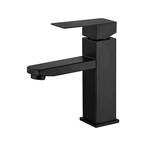 mitigeur Lavabo Noir Acier Inoxidable Levier Unique Eau Chaude Et Froide Avec Tuyaux Inclus Robinet Salle Bain Noir Robinet Lavabo Noir Mitigeur S (1/5)