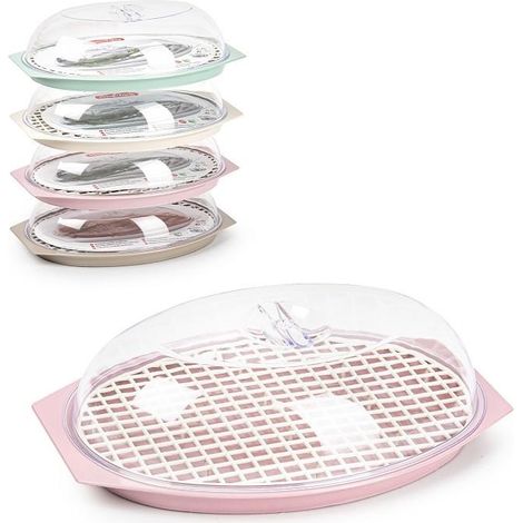 1 Pezzo Vassoio Multiuso Milleusi Ovale con Coperchio e Griglia 4 Colori (1/2)