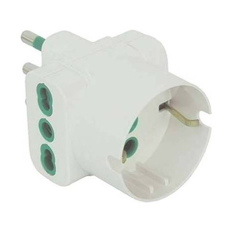 10,0 x ADATTATORE TRIPLO 16A- 16A BIPASSO +SCHUKO GARANTI