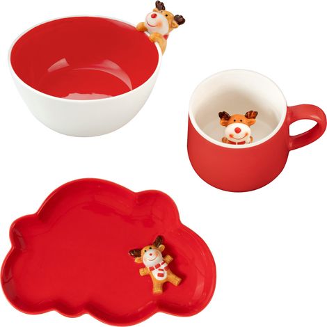 Miam Cerf - Lot de vaisselle 3 pièces pour enfant (1/5)