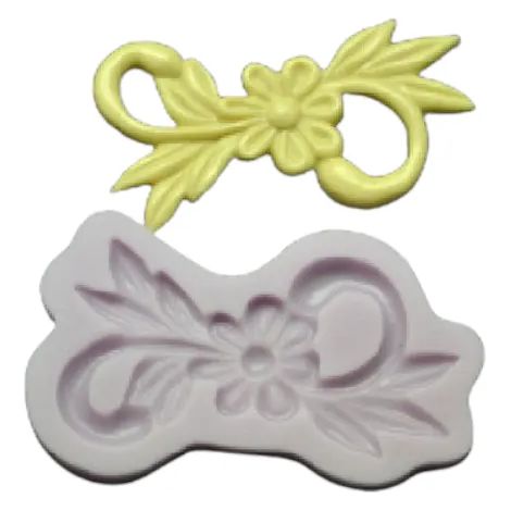 Molde de silicona con forma de flor y espiral