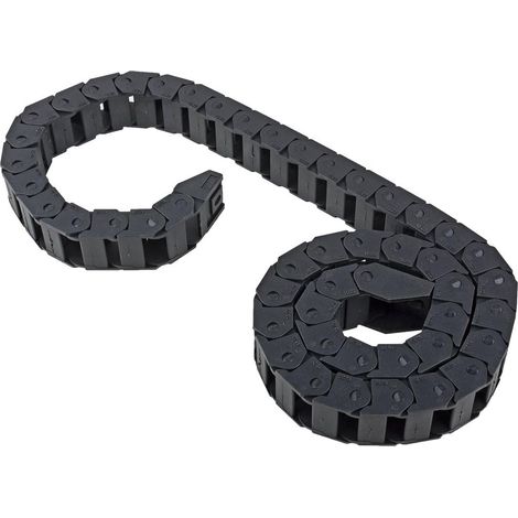 Chaîne porte-câbles en plastique noir sourcing map R28 15 mm x 20 longueur 1 m, usinée CNC (1/5)
