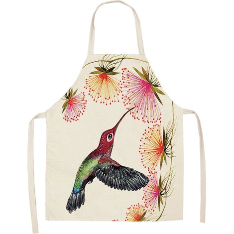 Tablier De Cuisine - Coton Et Lin Imperméable Et Anti-Huile - Pour Chef Bbq Et Pâtisserie - 1 Pièce (1/2)