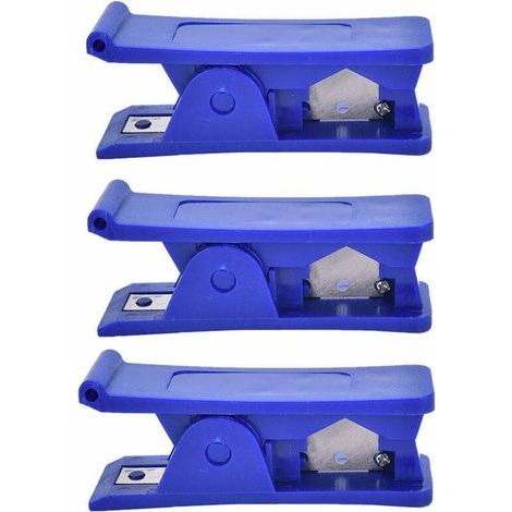 3pcs Coupe tuyau, Coupe-tube en plastique,économique en caoutchouc de silicone souple PVC PU en nylon tube de tuyau en plastique coupe-outil outil de coupe (Bleu) (1/4)