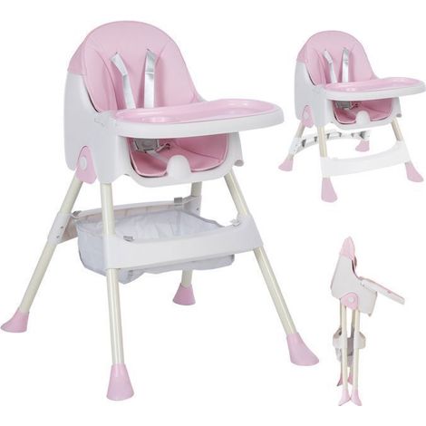 K IKIDO - Seggiolone per bambini, carico 15kg - Evolutivo - Da 6 mesi a 3 anni, seggiolone comodo con cintura a 5 punti, rosa