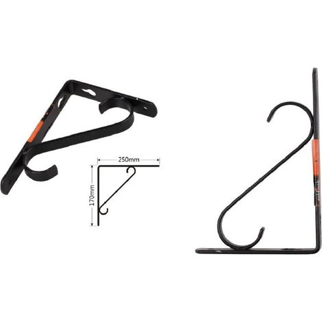 Kaela - Set 2 Pz Reggimensola Supporto Staffa Angoliere Rinforzo 250 X 170 Mm Nera 91286 - (1/2)
