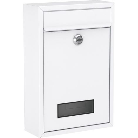 Basi 2170-1300 BK 100M Briefkasten Stahl Weiß (matt) Schlüsselschloss