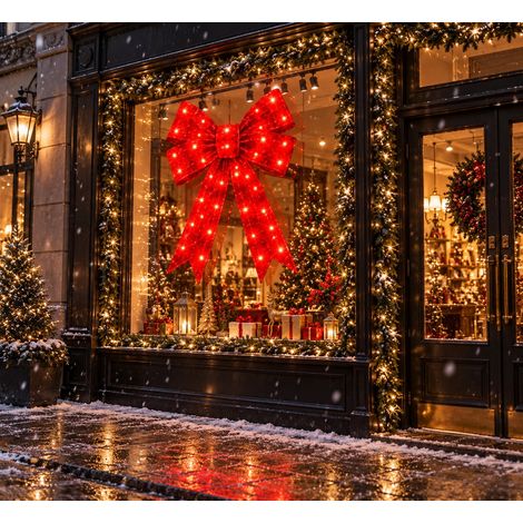 Bonturi Casa Fiocco Rosso Led Natale 120cm 168 LED ip 44 (1/5)