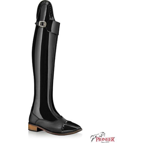 40, Schwarz: Reitstiefel Modell Odino aus Lack- und Glattleder mit innerer und äußerer Verstärkung (1/3)