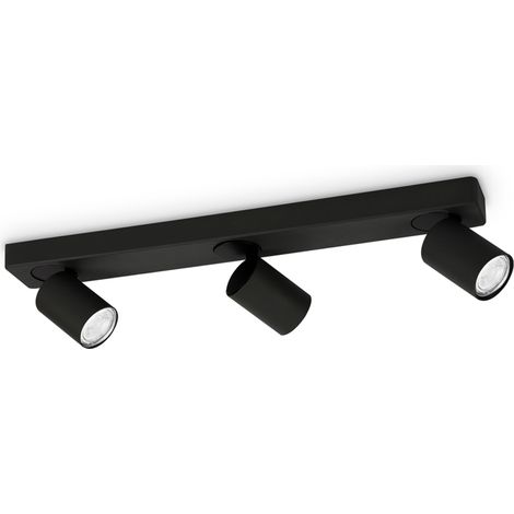 Plafoniera Moderna Rudy Metallo Nero 3 Luci 7W 3000K Luce Calda (1/2)