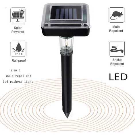 Lampe LED répulsive solaire carrée – Effaroucheur ultrason pour rongeurs – Éclairage dissuasif,lot de 4 (1/4)