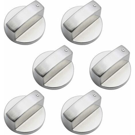 Boutons de Gaz 6mm Boutons de Commande Universels en Métal Bouton Universels Bouton de Poêle Argent Gaz Poêle Boutons pour Four Et Cuisinière à Gaz 6 Pièces (1/5)